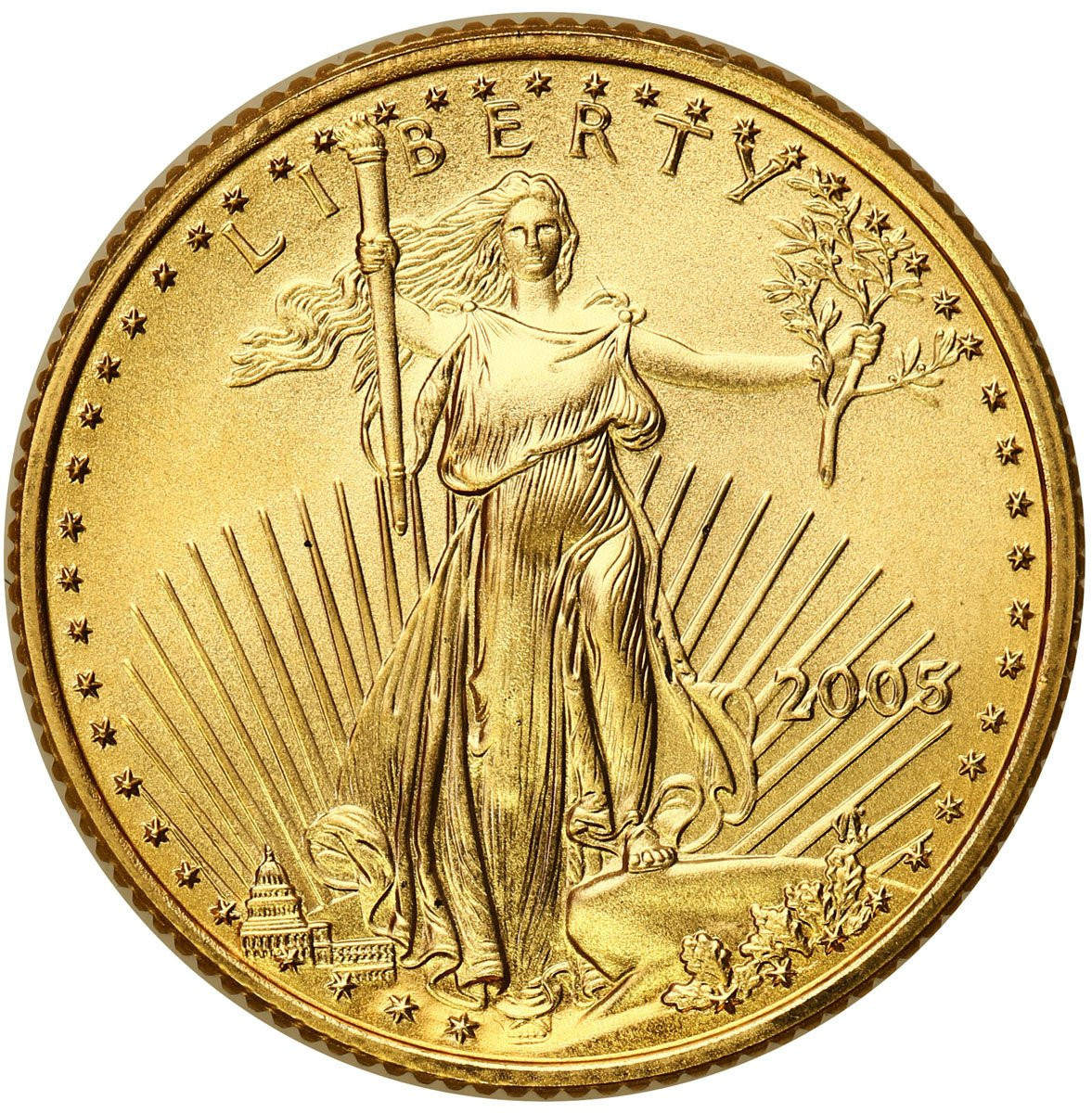 USA. 10 $ dolarów 2005 Orzeł Eagle - 1/4 uncji złota